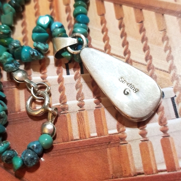 GILBERT DAMON VTG Navajo Artist signed Necklace - Picture 4 of 6